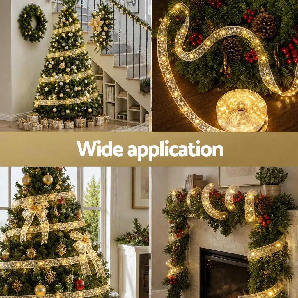 Christmas Lights 20M Warm White LED Ribbon String Indoor Outdoor