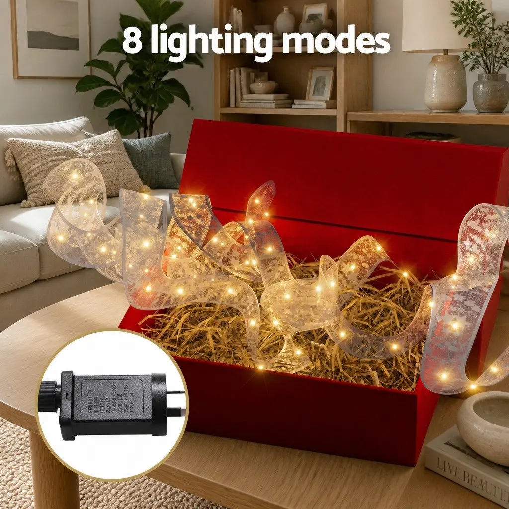 Christmas Lights 20M Warm White LED Ribbon String Indoor Outdoor