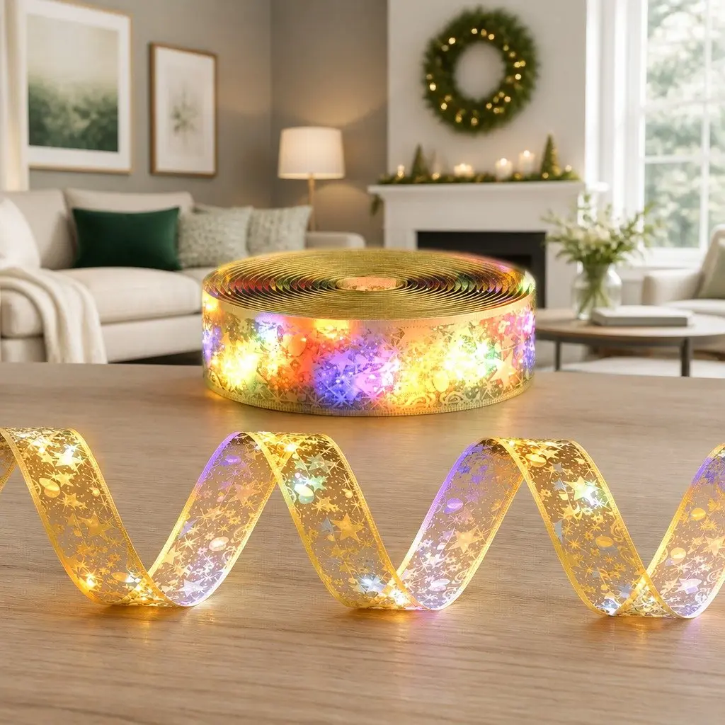 Ribbon String Light 20M 200 LED Golden Indoor Outdoor Christmas Decoration