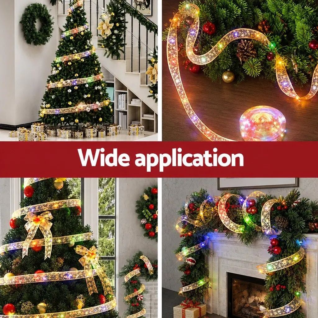 Ribbon String Light 20M 200 LED Golden Indoor Outdoor Christmas Decoration