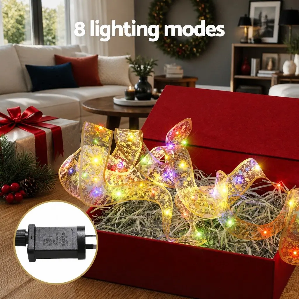 Ribbon String Light 20M 200 LED Golden Indoor Outdoor Christmas Decoration