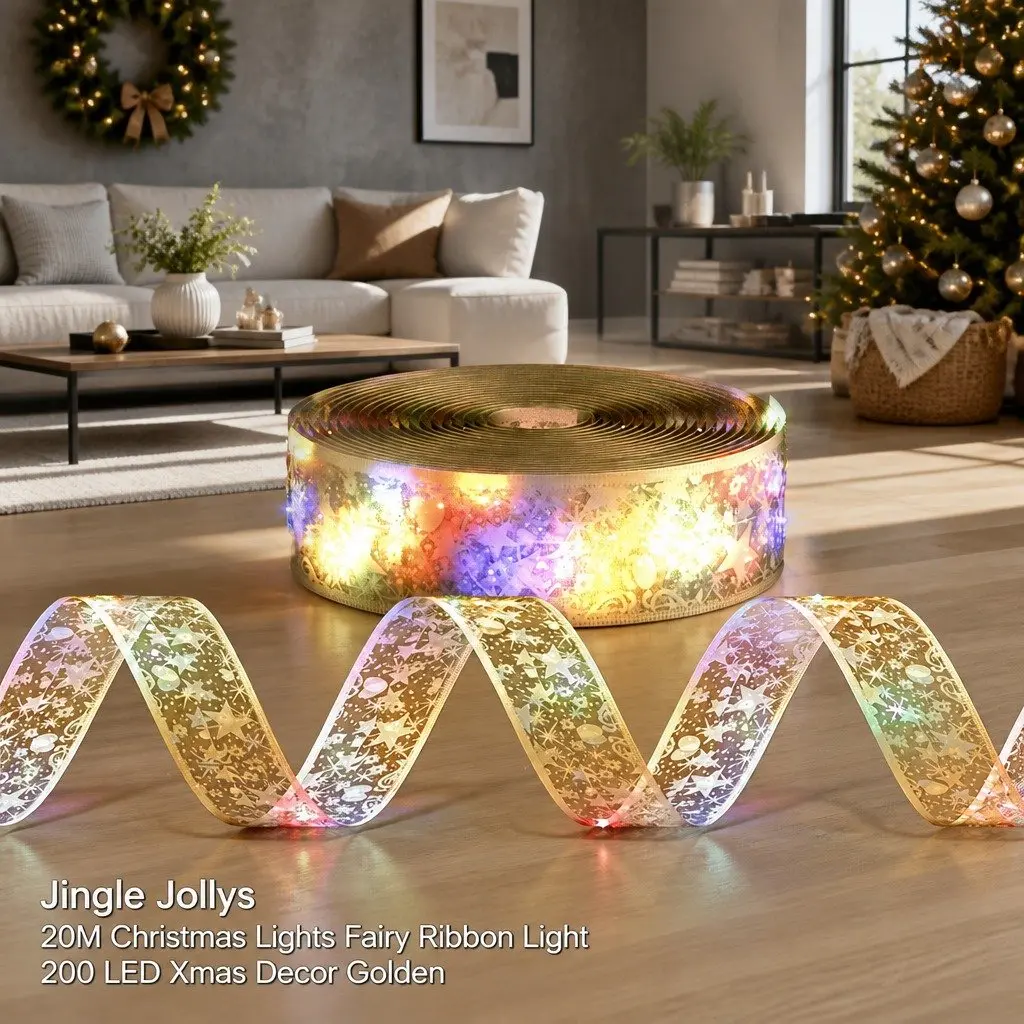 Ribbon String Light 20M 200 LED Golden Indoor Outdoor Christmas Decoration