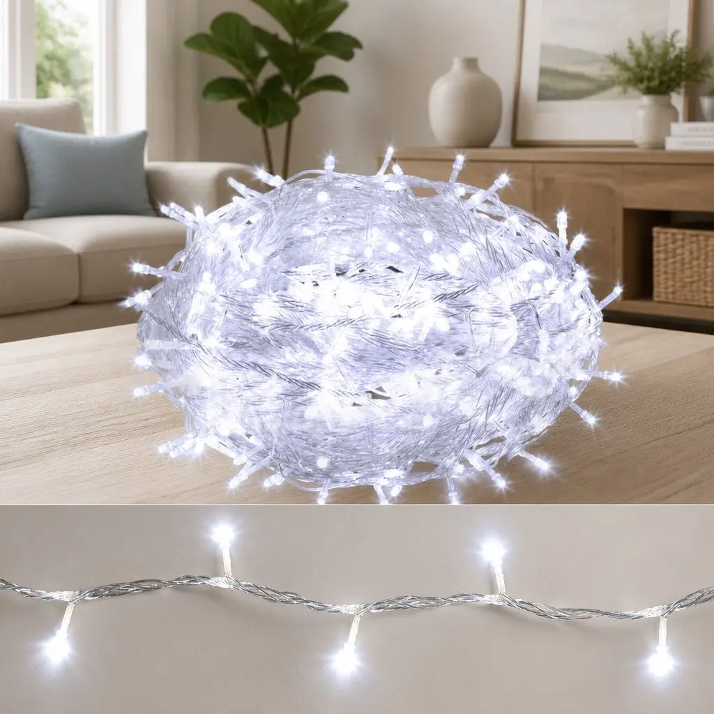 String Lights 100M LED Cool White Indoor Outdoor Decorative Lighting