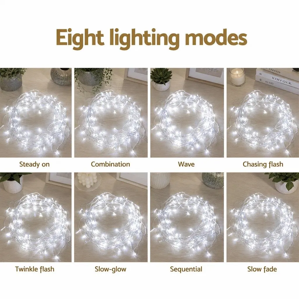 String Lights 100M LED Cool White Indoor Outdoor Decorative Lighting
