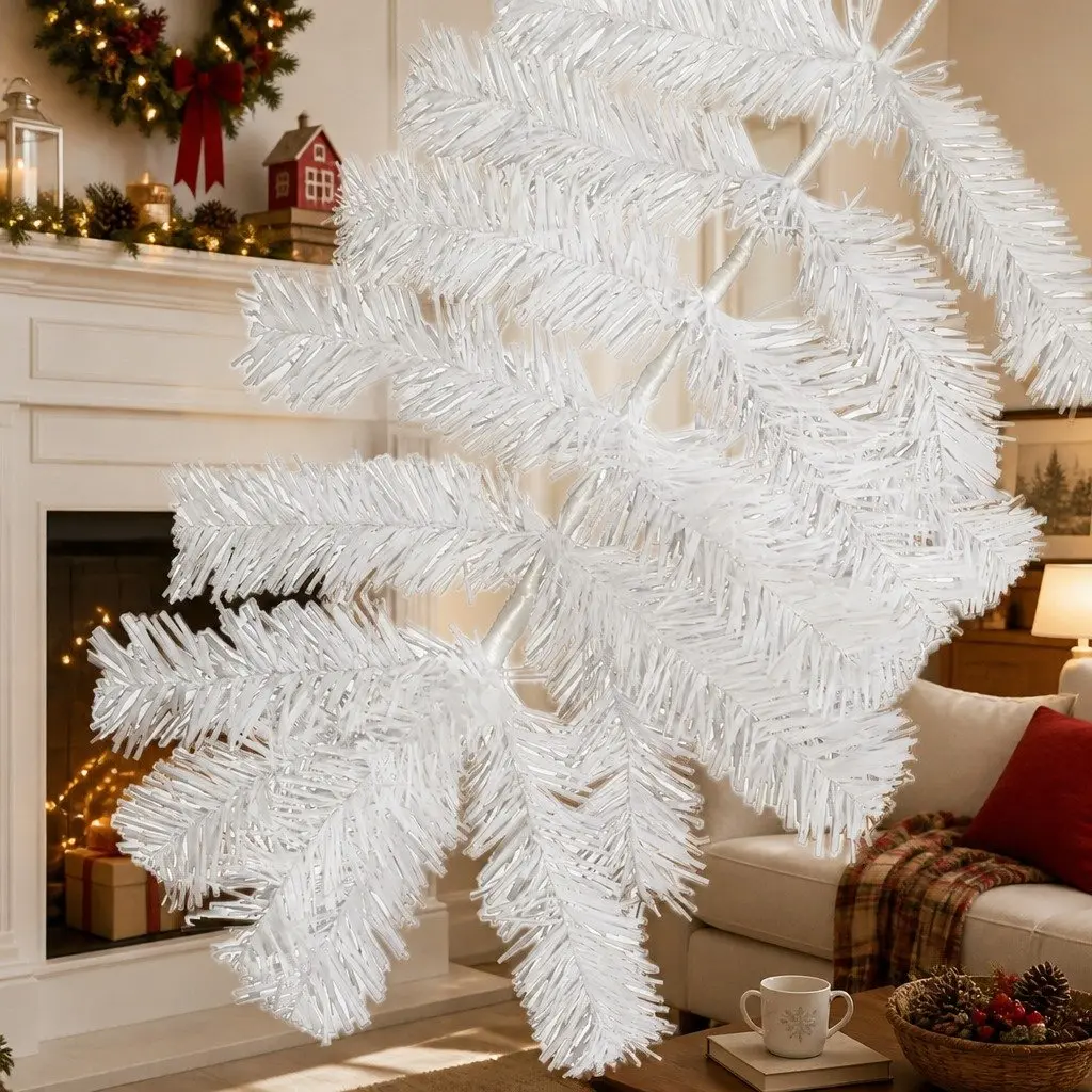 White Christmas Tree 2.1M Indoor Outdoor Decoration 900 Tips