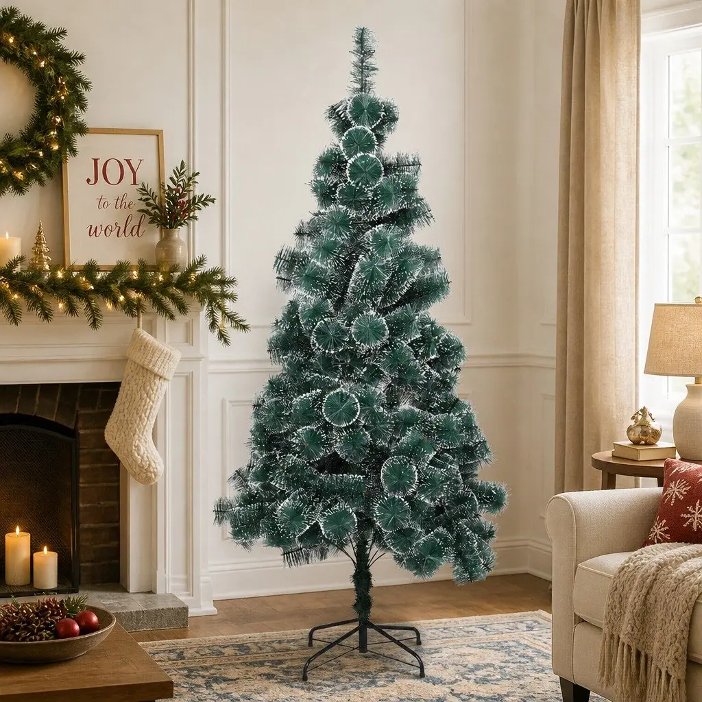 Artificial Christmas Tree 180cm Snow Flocked Green PVC Needles