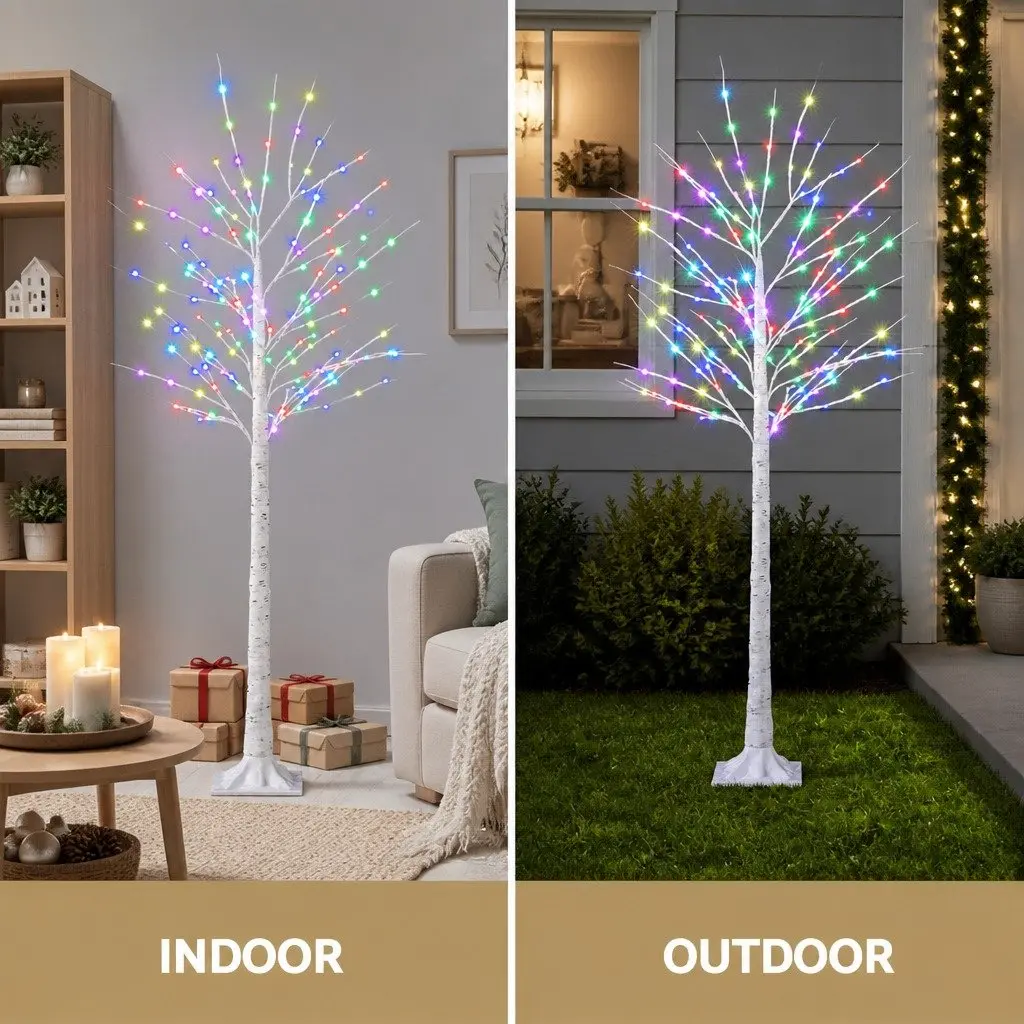 Christmas Tree Pre-lit 1.7M RGB LED Lights Remote Control Indoor Outdoor Multicolour