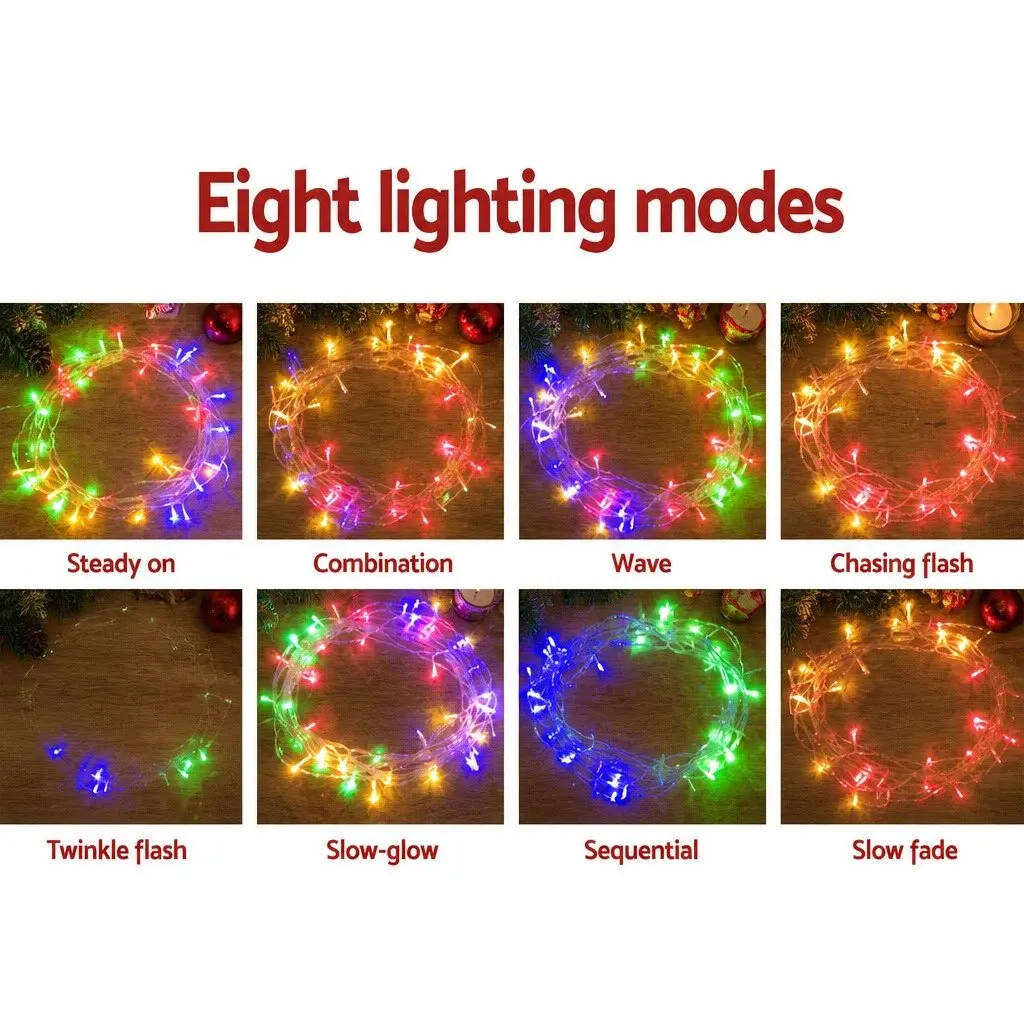 Icicle Lights Solar Powered 32M Multicolour Outdoor Decoration