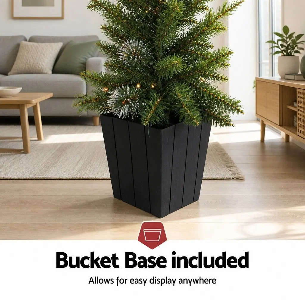 Christmas Potted Tree 90cm LED Lights Bucket Base Decoration