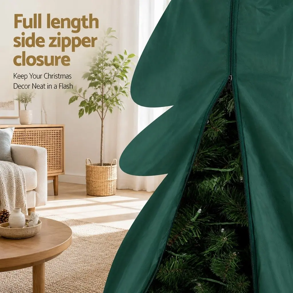 Christmas Tree Storage Bag 9ft Green Oxford Fabric Zippered
