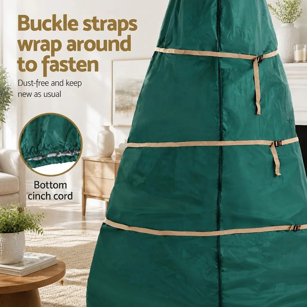 Christmas Tree Storage Bag 9ft Green Oxford Fabric Zippered