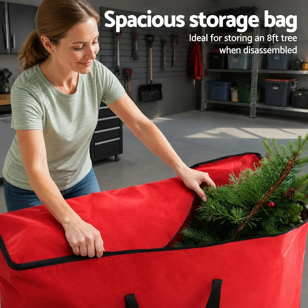 Christmas Tree Storage Bag Fits Up to 8ft Red Oxford Fabric