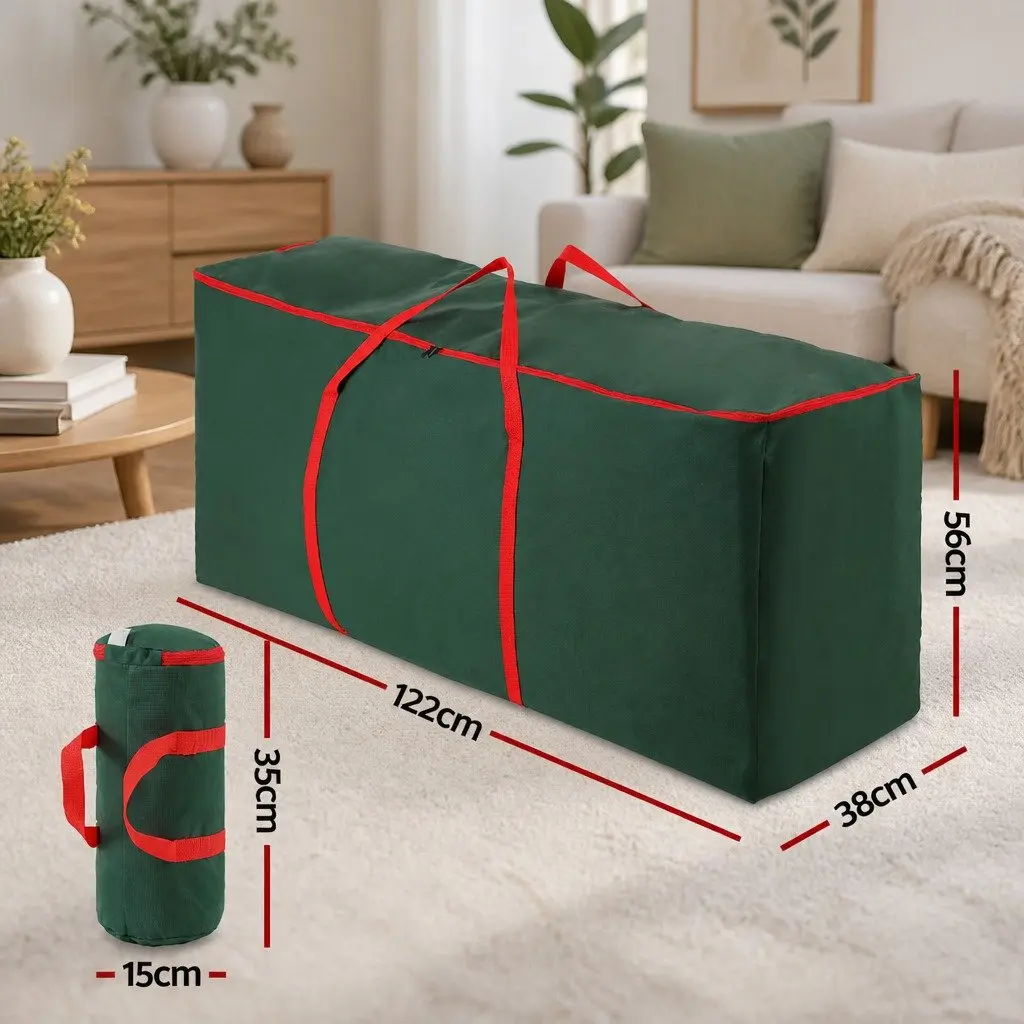 Christmas Tree Storage Bag Set Green 122cm x 38cm x 56cm Bauble Storage Bag 35cm x 15cm