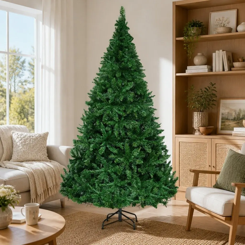 Christmas Tree Pre-lit LED 1.8m Green Warm White 874 Tips Faux Decorations