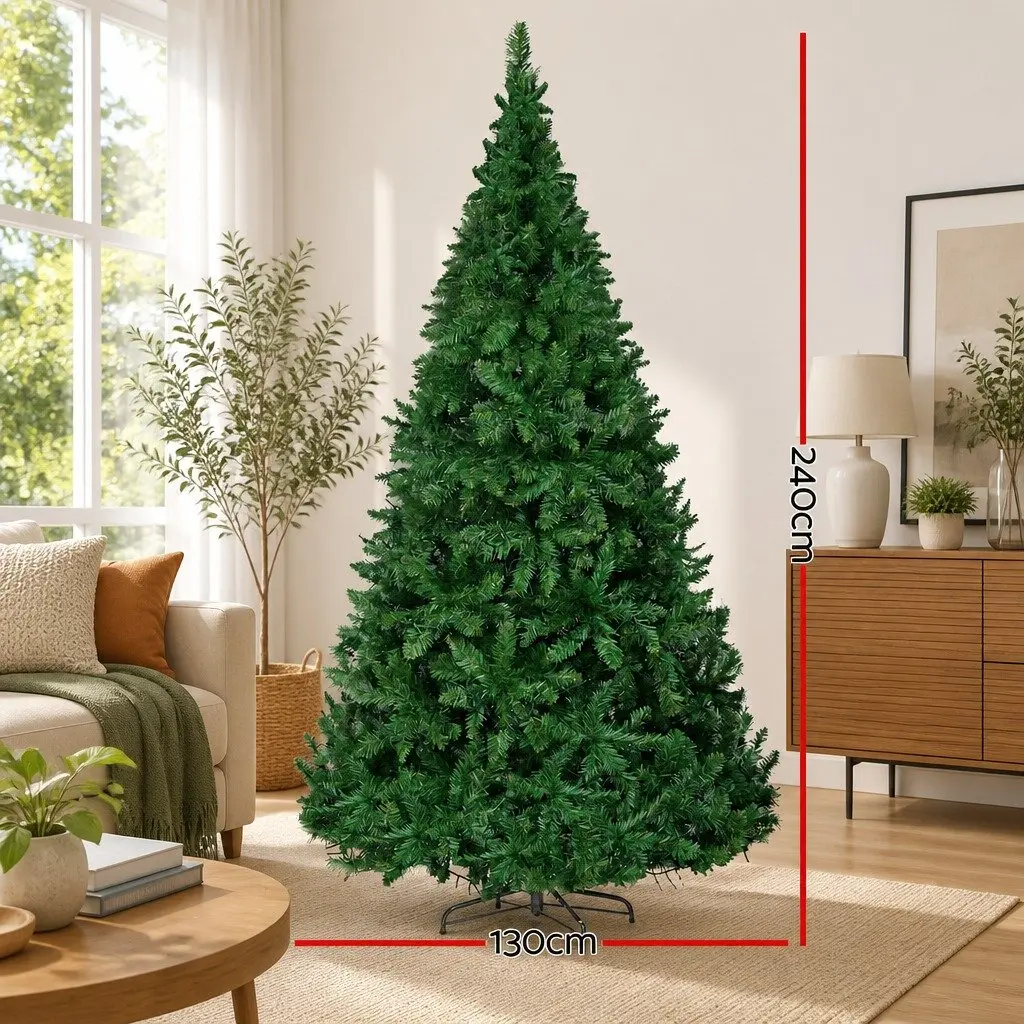 Christmas Tree Pre-lit 2.4m 8FT Green Fir Tree with 1488 LEDs Home Decor