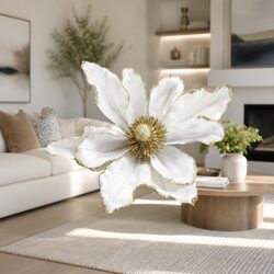 Practical 14-Piece White Poinsettia Flower Set for Decor