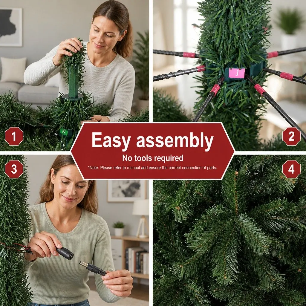 Outdoor Christmas Tree Prelit 7FT Green with 3000 Warm White LED Lights