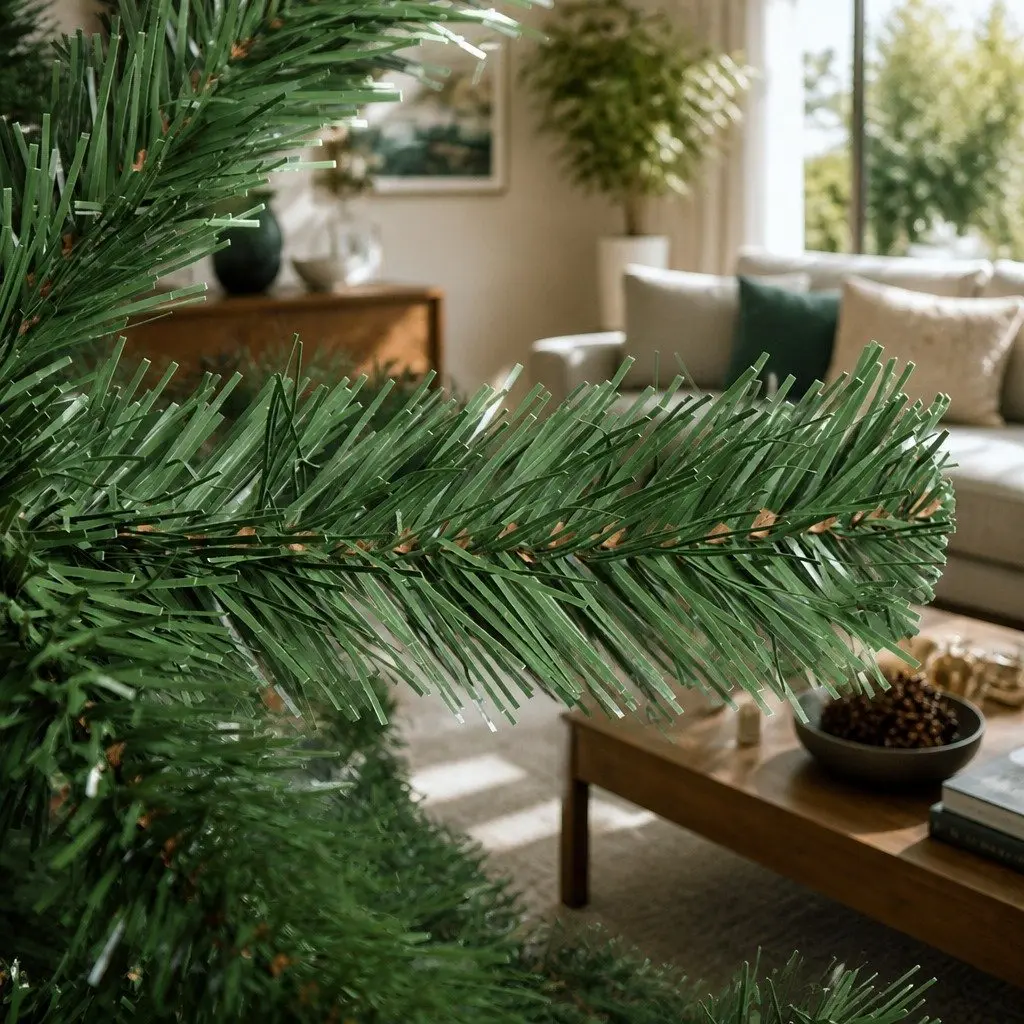 Christmas Tree 7FT Green Fir PVC Tips Metal Stand