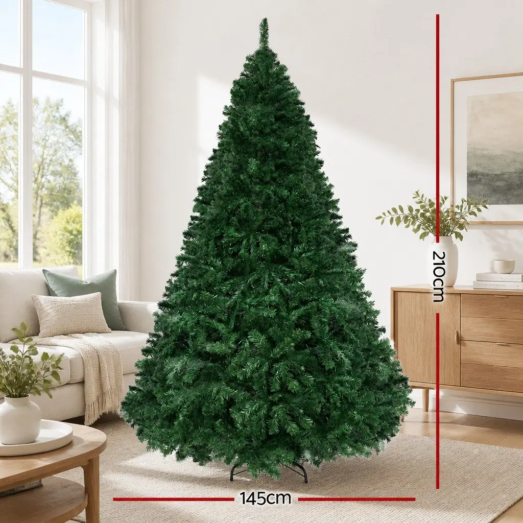 Pre-Lit Christmas Tree 2.1m Green LED Lights 2800 Lights 8 Modes