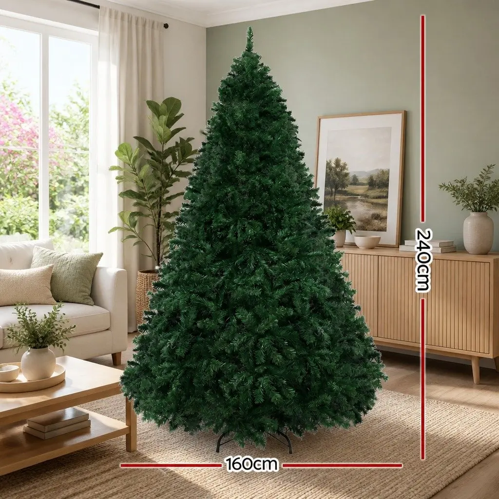 2.4M Pre-lit Christmas Tree with LED Lights