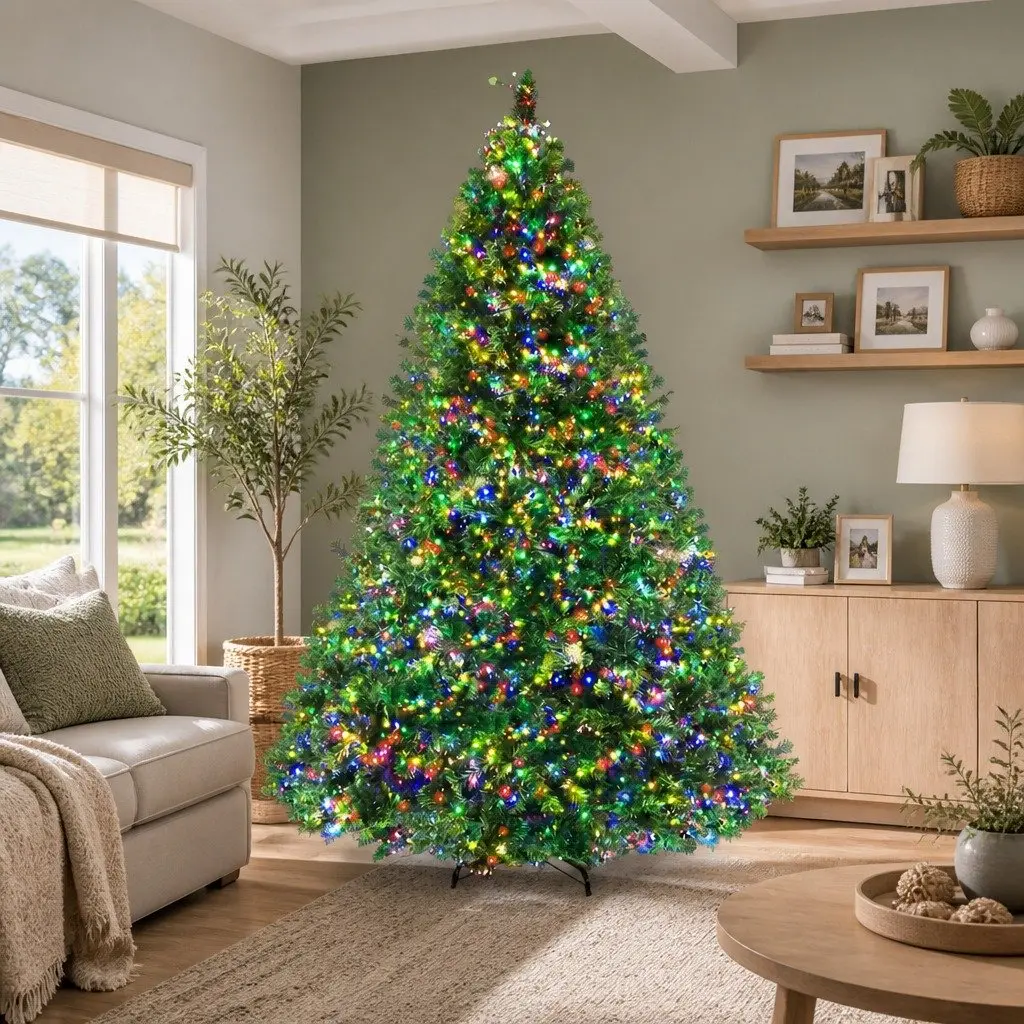 2.4M Pre-lit Christmas Tree with LED Lights
