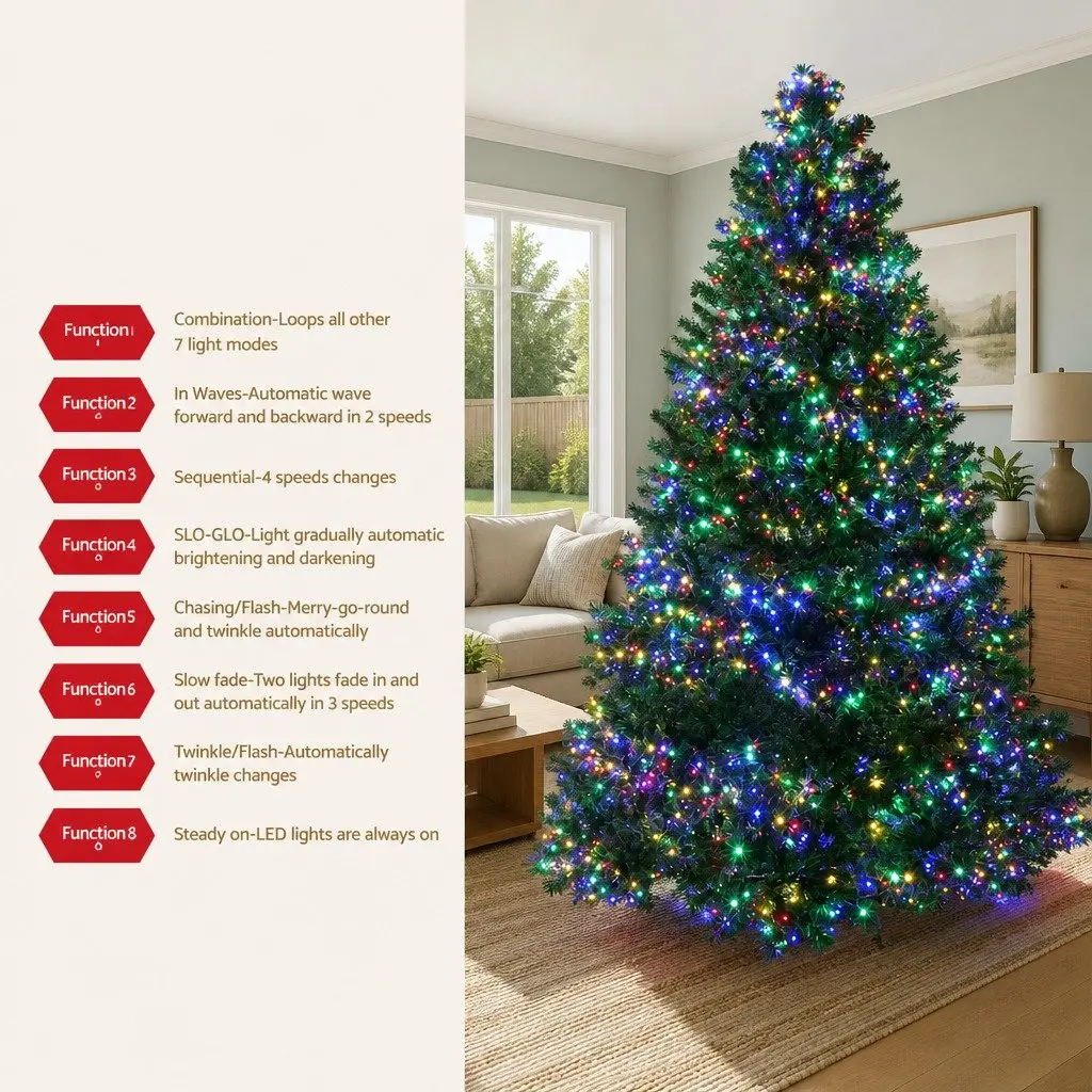 2.4M Pre-lit Christmas Tree with LED Lights