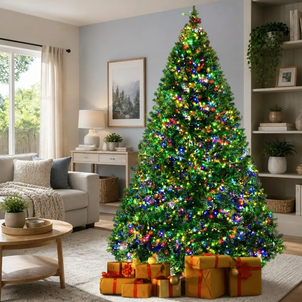 2.4M Pre-lit Christmas Tree with LED Lights