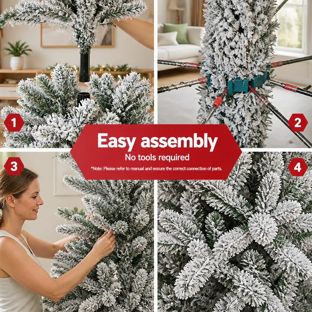 Artificial Christmas Tree Snow Flocked 8FT Green 1500 Tips
