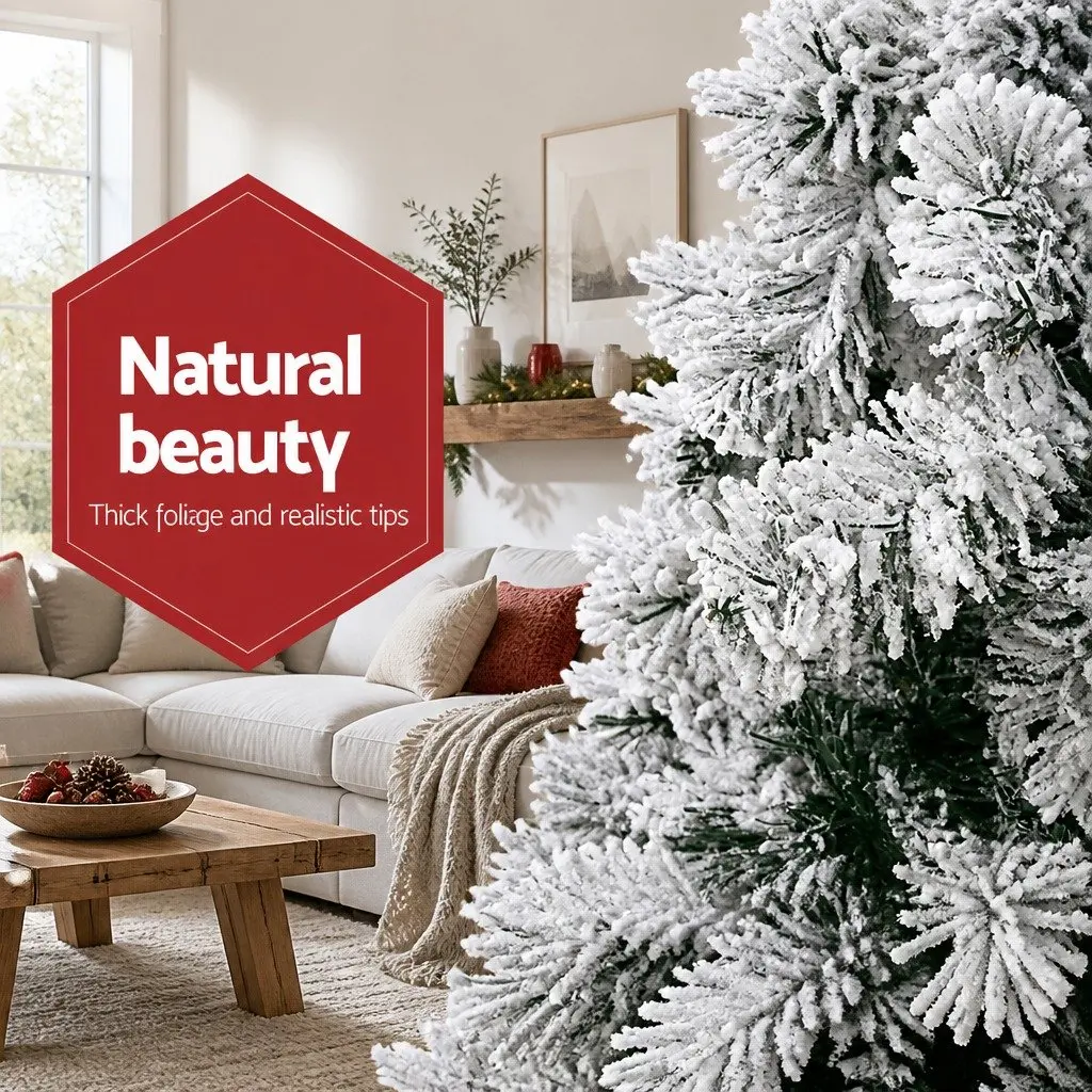 Artificial Christmas Tree Snow Flocked 8FT Green 1500 Tips