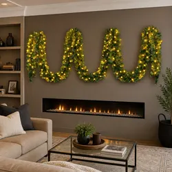20M Christmas Garland with 300 Warm LED Lights for Your Home