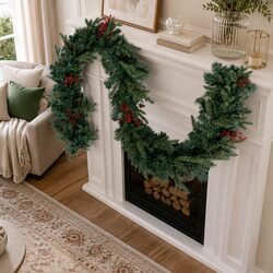 Practical 2.4m Christmas Garland with Warm LED Lights