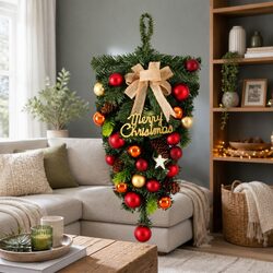 Charming 50CM Hanging Christmas Garland with Green Accents