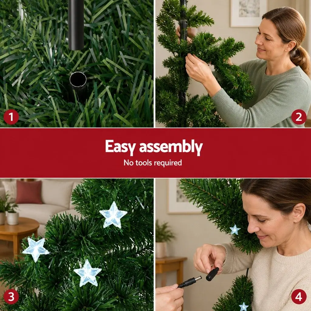 Optic Fibre Christmas Tree Multi Colour 1.2m Pre-Lit LED