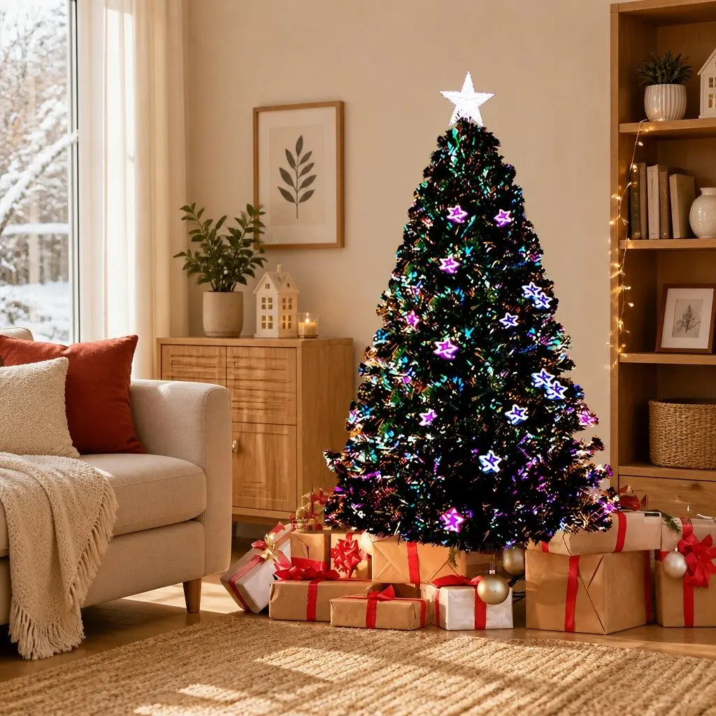 Optic Fibre Christmas Tree Multi Colour 1.2m Pre-Lit LED
