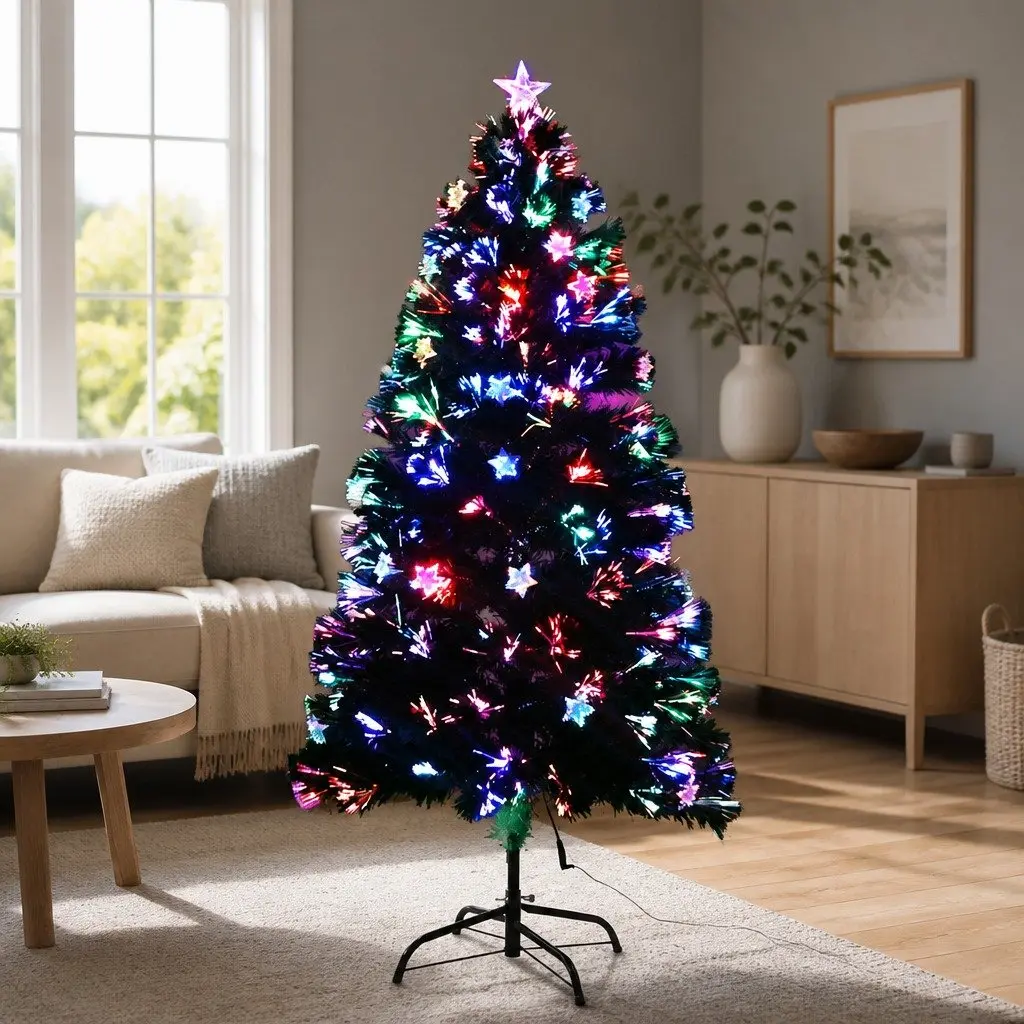 Pre-Lit LED Christmas Tree 1.5m Multi Colour Optic Fibre Holiday Decor