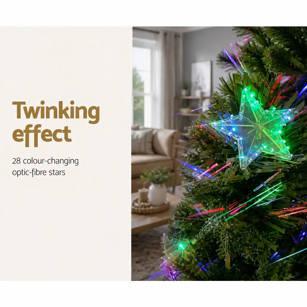 Pre-Lit LED Christmas Tree 1.5m Multi Colour Optic Fibre Holiday Decor