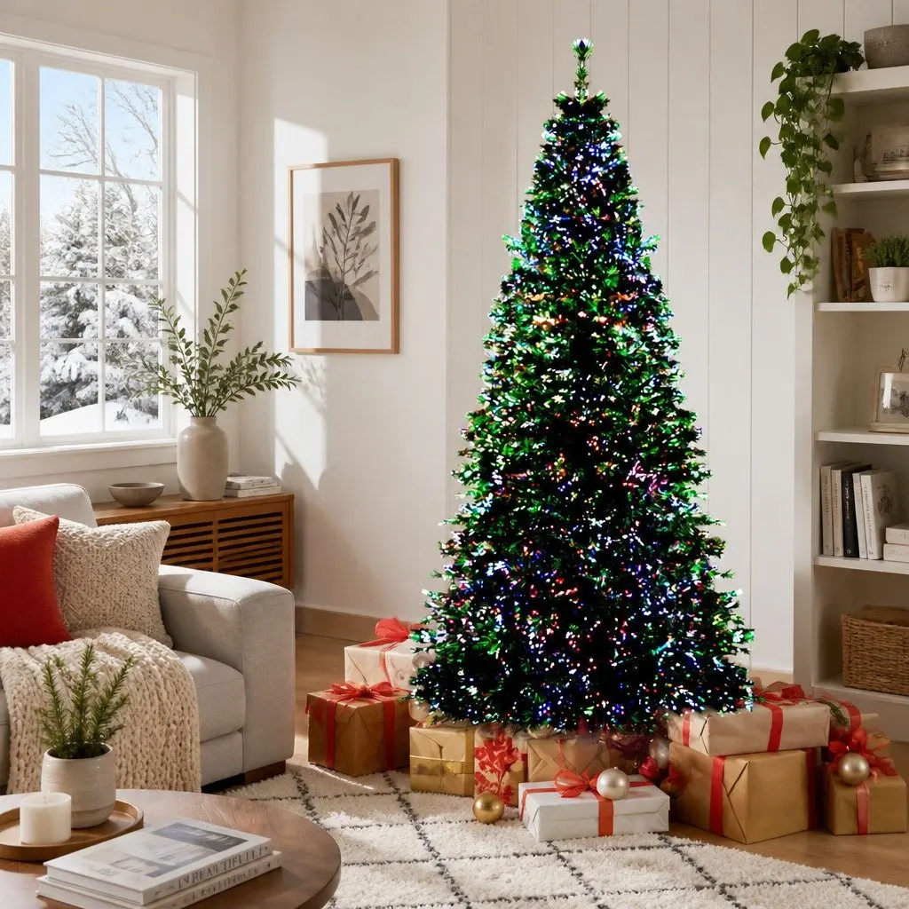 6FT Green Optic Fibre LED Christmas Tree 300 Tips Multi Color Lights Xmas Decor