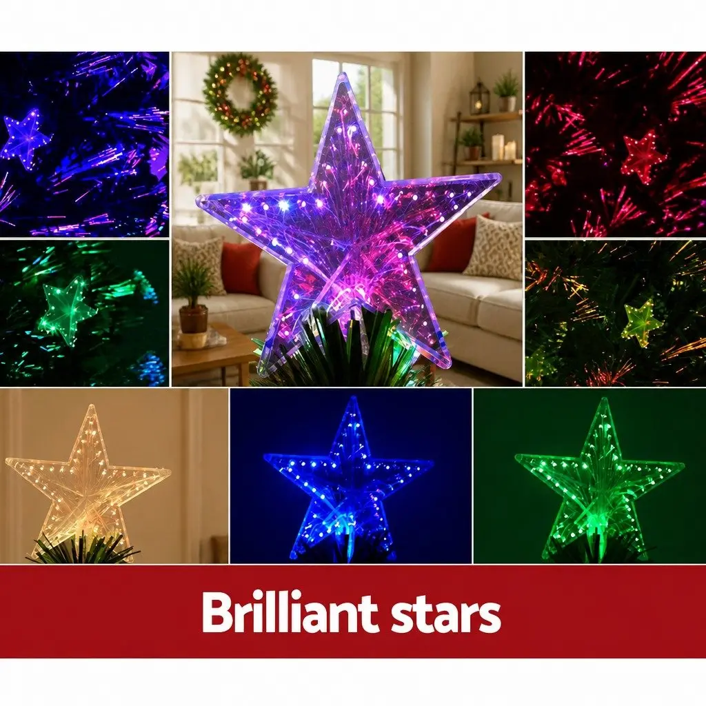 Optic Fibre LED Christmas Tree 7FT Multi Colour Pre-Lit Home Decor