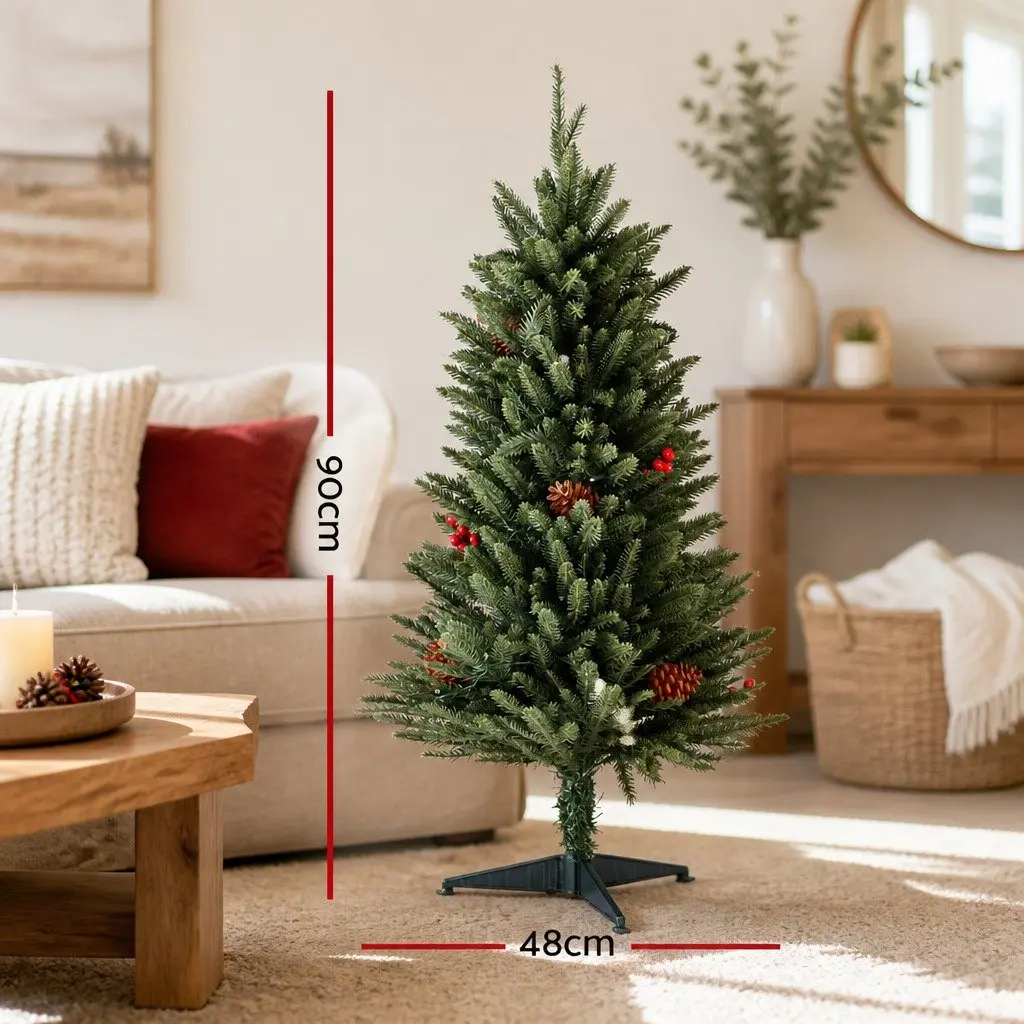 Mini Christmas Tree 90cm LED Tabletop Decoration Warm White Small Space Party