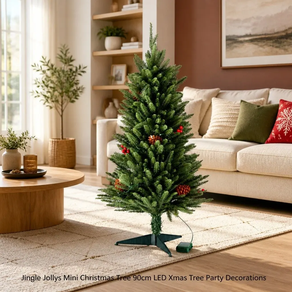 Mini Christmas Tree 90cm LED Tabletop Decoration Warm White Small Space Party