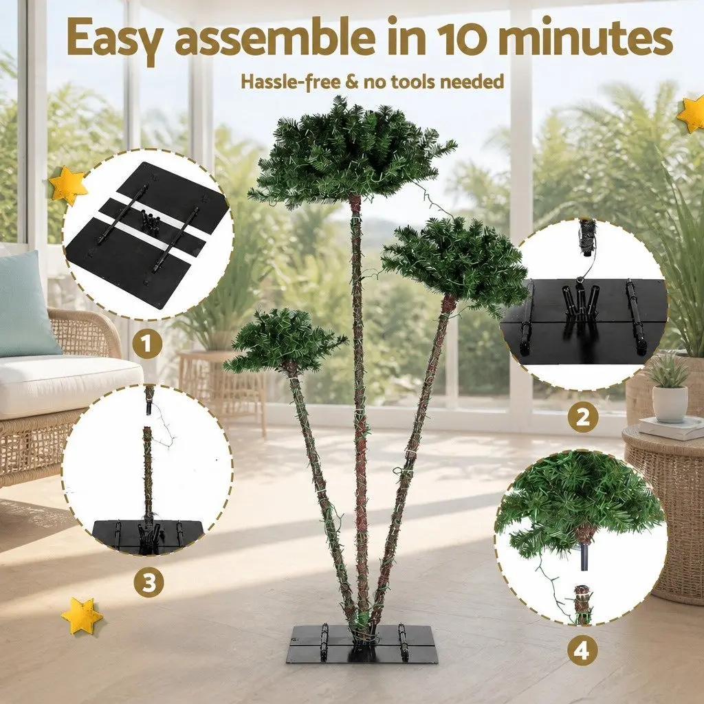 LED Christmas Palm Tree 3-in-1 Holiday Decor 1.2M 1.5M 1.8M Green
