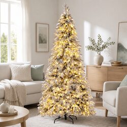 2.1m Snow-Flocked Christmas Tree with 350 Warm LED Lights