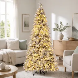 2.1m Snow-Flocked Christmas Tree with 350 Warm LED Lights