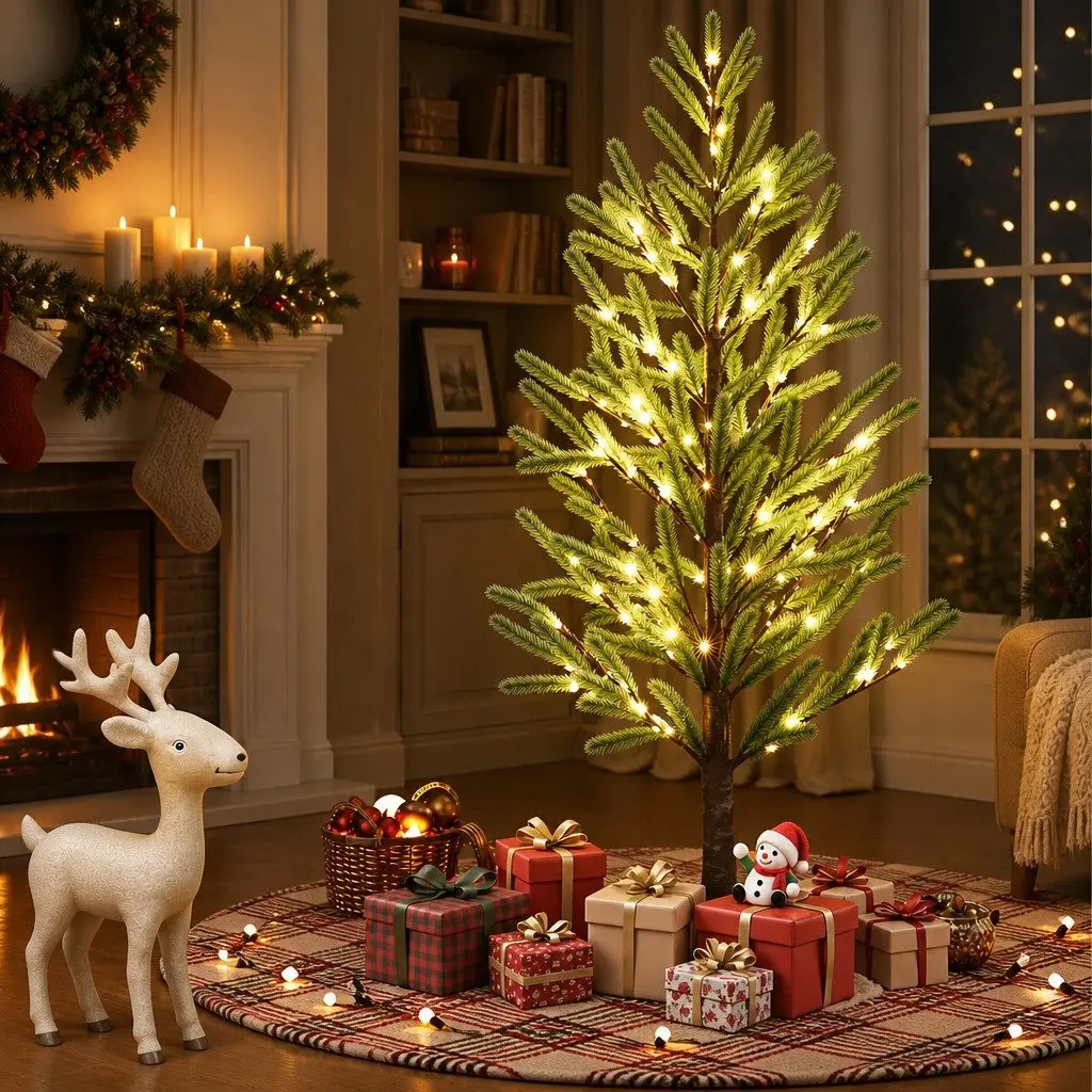 Pre-lit LED Christmas Tree 1.8M Green Artificial with 8 Light Modes