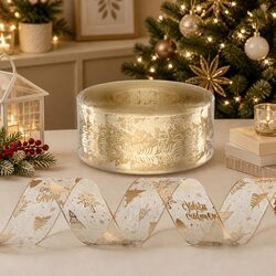 Practical 20M Gold Christmas Tree Ribbon for Festive Charm