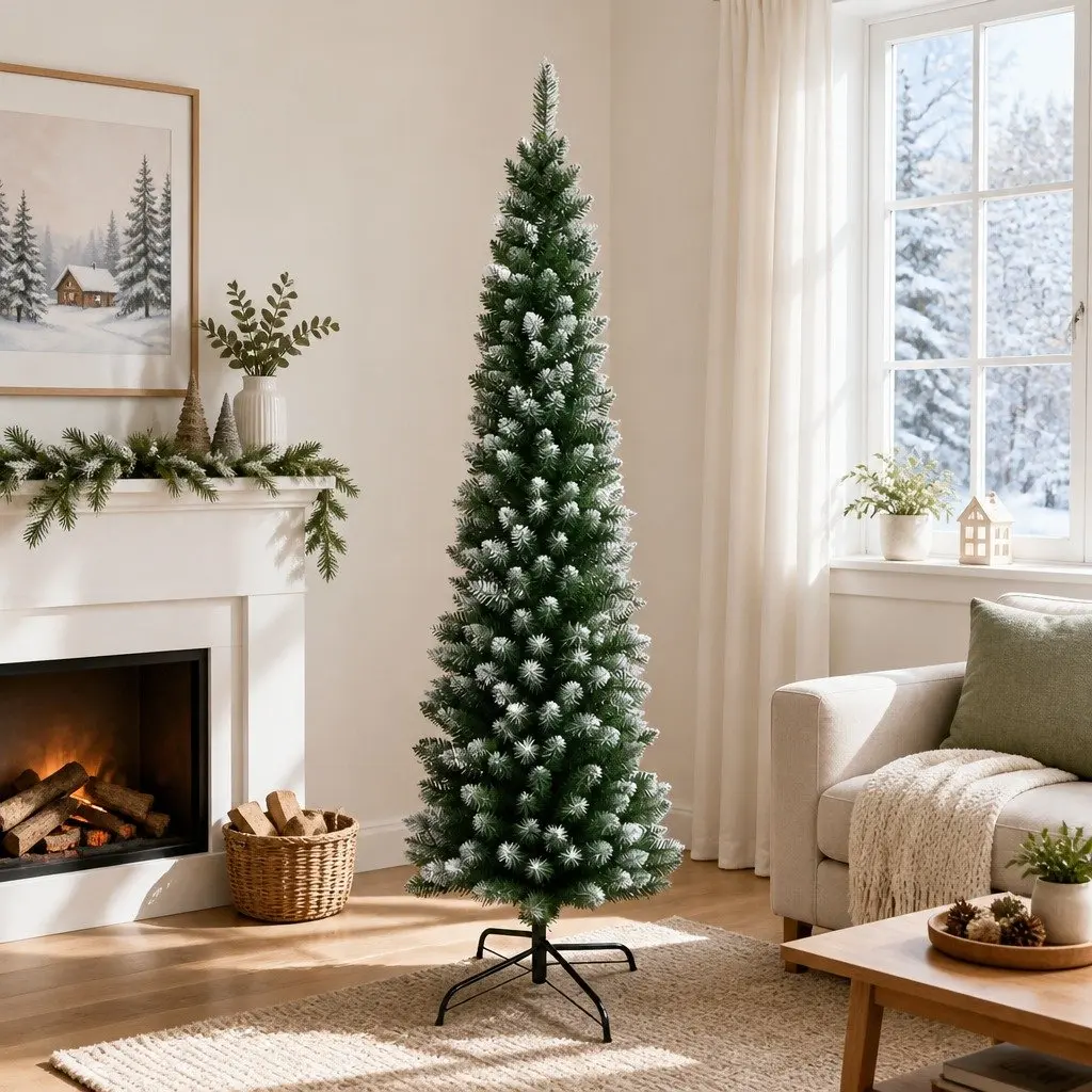 Christmas Tree 1.8m Green Snowy PVC Branches Holiday Decoration