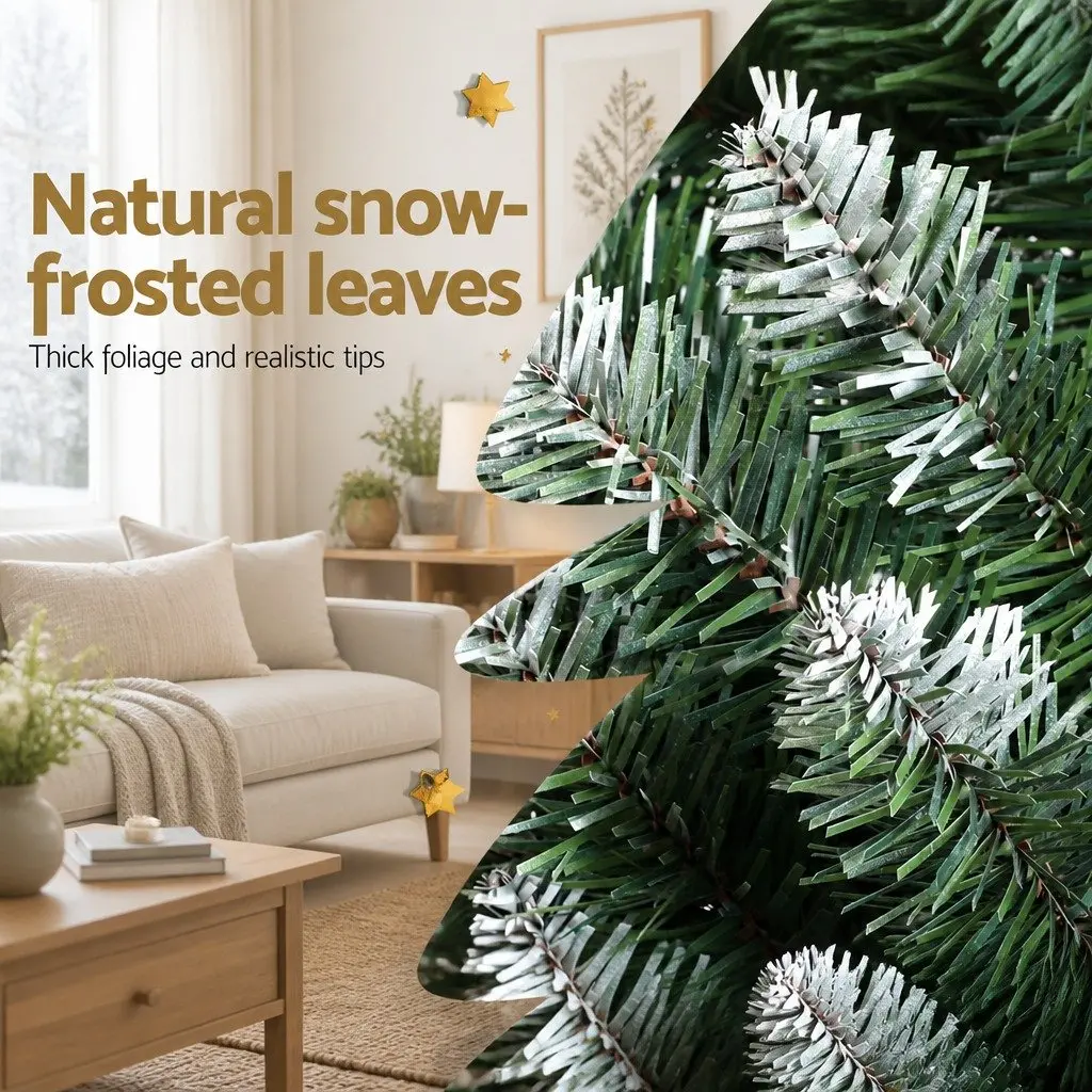 Christmas Tree 1.8m Green Snowy PVC Branches Holiday Decoration