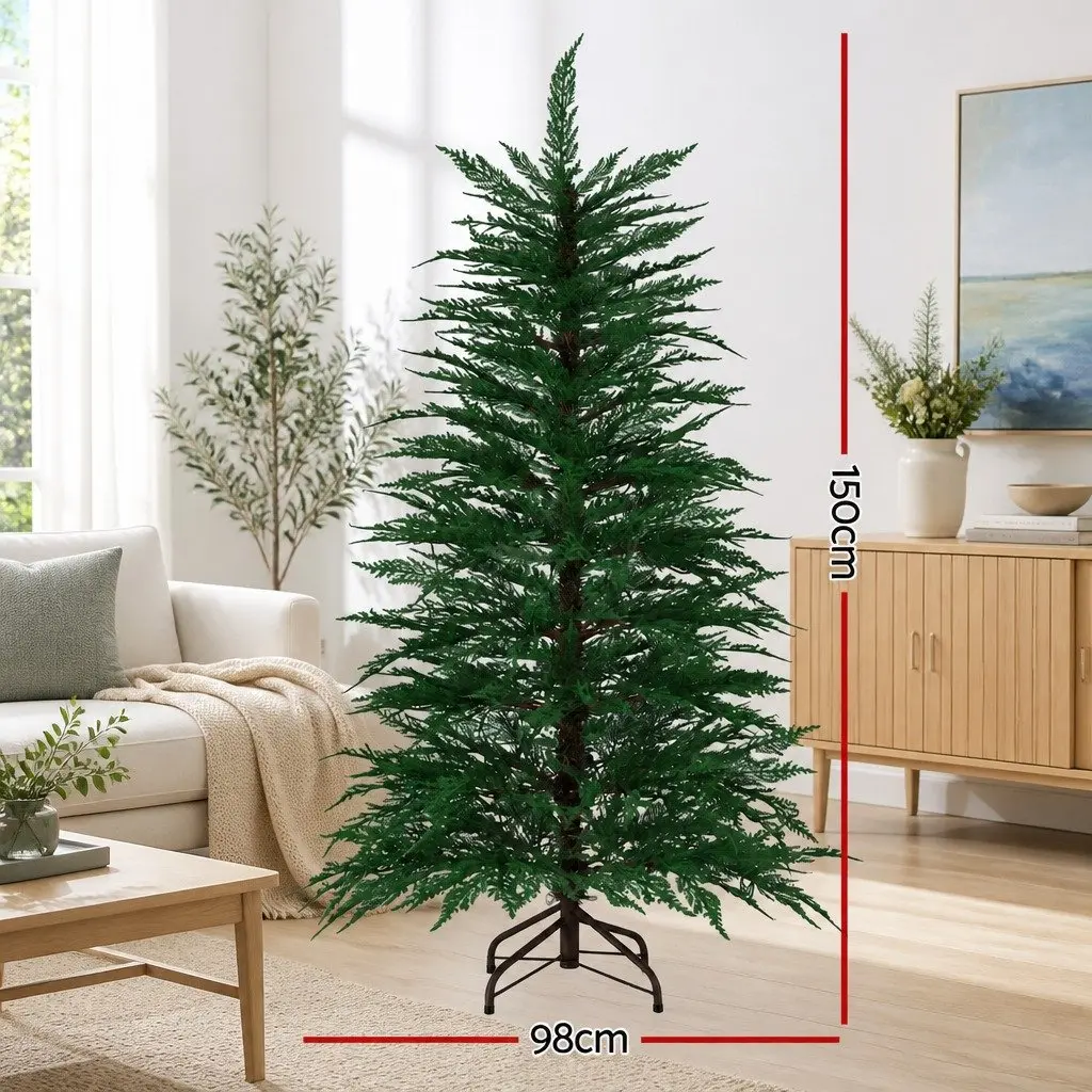 Christmas Tree 1.5M Pre-Lit LED Green Sparse 263 Tips Home Decoration