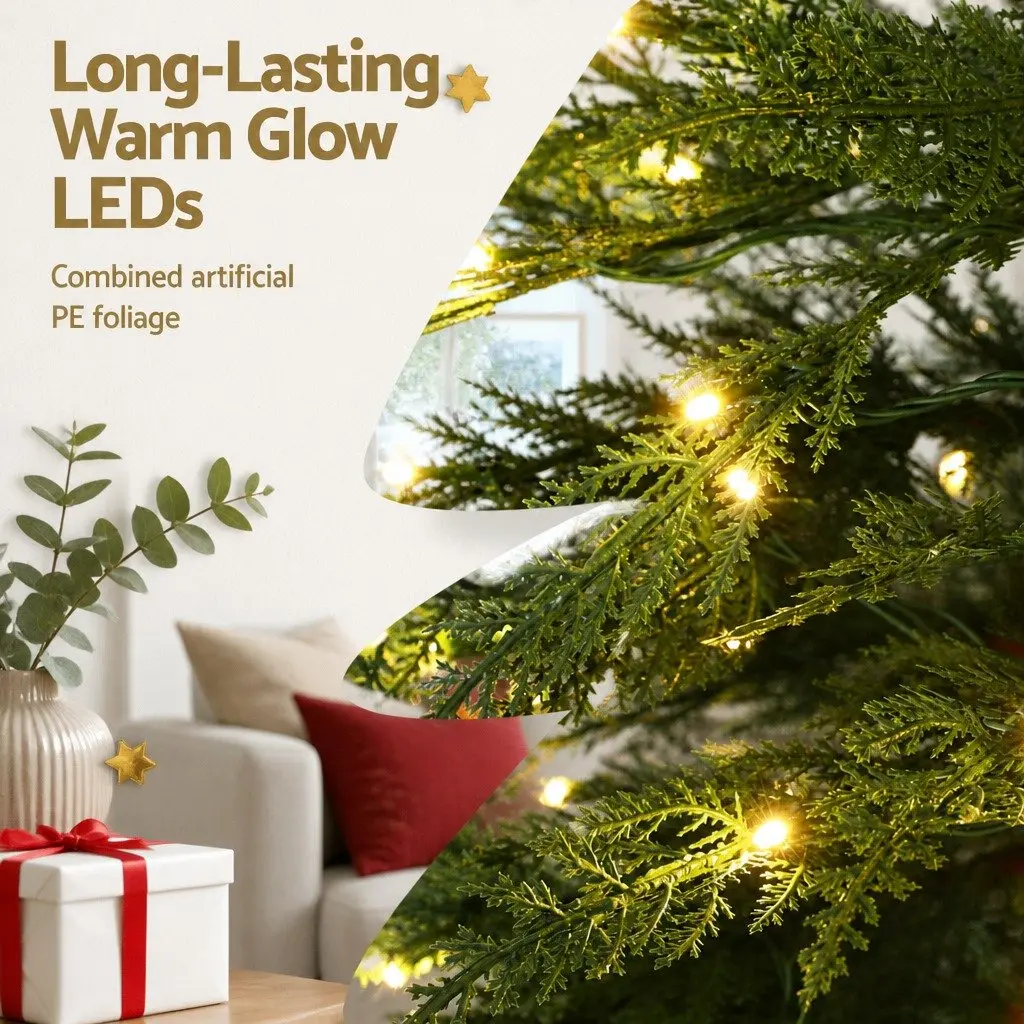 Christmas Tree 1.5M Pre-Lit LED Green Sparse 263 Tips Home Decoration