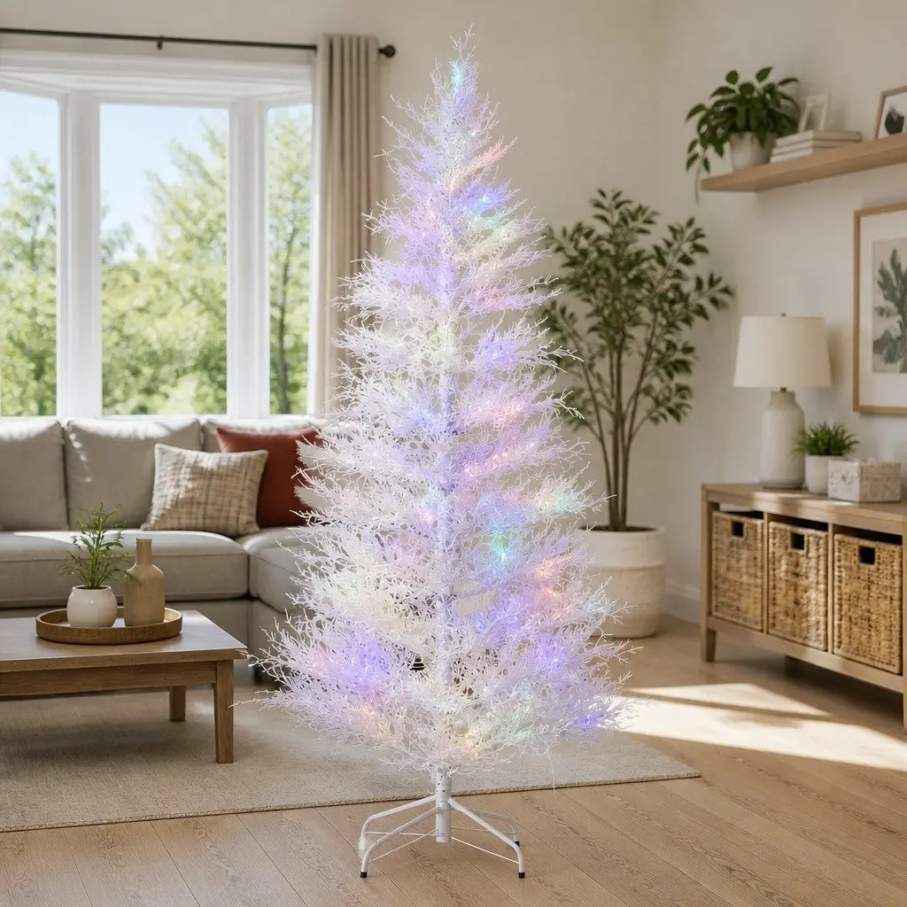 LED Christmas Tree 1.8M Pre-Lit Multi Colour Snowy Home Decor